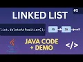 Delete at Specified Position - Linked List in Java Part 5
