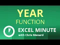 Excel YEAR Function Excel One Minute Functions Explained