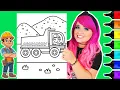 Coloring a Dump Truck Construction Vehicles Coloring Page Caliart Brush Tip Markers