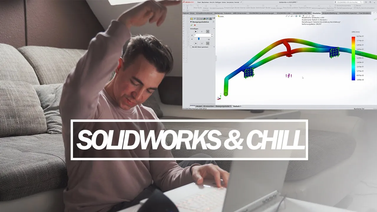 SOLIDWORKS & CHILL | 350Z NISMO BASHBAR | FINITE ELEMENT ANALYSIS STRESS SIMULATION (FEA / FEM)