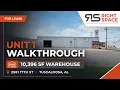 10 396 SF Warehouse Space for Lease in Tuscaloosa AL