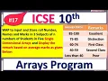 Java Array Program Display the Remark Based on Average Marks ICSE 10th