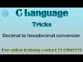 convert decimal integer to hexadecimal integer in c