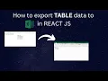 Export table data to Excel Sheet in ReactJS