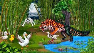 কুমির বাঘ ভূত ও হাঁস | Kumir Bagh Bhut o Hash | Fox Cartoon | Go Bhuter Cartoon | Hayra