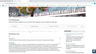 Accessing a Database Through the SJSU Library