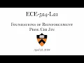 Lecture 21 Foundations of Reinforcement Learning Partially Observable Reinforcement Learning I