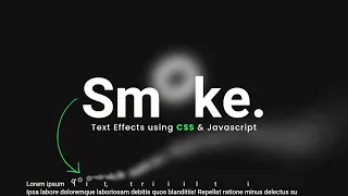 Animated Smoke Text with CSS Vanilla Javascript CSS Animation Effects