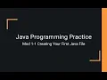 Java Practice Examples - Module 1