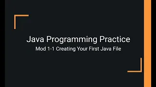 Java Practice Examples - Module 1