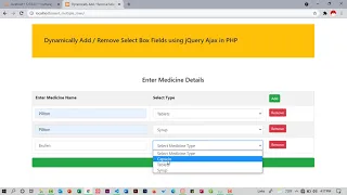 Dynamically Add or Remove Select Box Fields using jQuery AJAX in PHP and MYSQLI SOURCE CODE