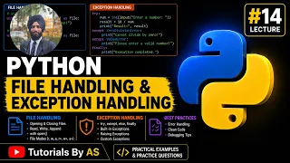 Python Tutorial File Handling Exception Handling in Python Complete Guide Tutorials By AS