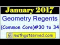 January 2017 Geometry Answers 30 to 34 NYS Regents Exam Common Core Solutions Worked Out Steps