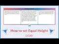 SIMPLE EQUAL HEIGHT USING JAVASCRIPT 2020
