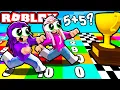 We raced each other in a Math Race Roblox