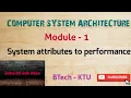 COMPUTER SYSTEM ARCHITECTURE System Attributes to Performance Implicit and Explicit Parallelism
