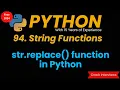 replace function in python built in functions in python replace