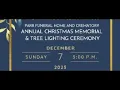 Parr Funeral Home Crematory Annual Tree Lighting Ceremony 2025