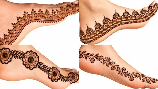 Top4 feet mehndi design ll henna tutorial for karwa chauth easy mehndi