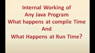 Internal Working of Java Program