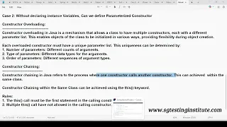 Core Java OOPS Part - 08 Constructor in Java Constructor Chaining