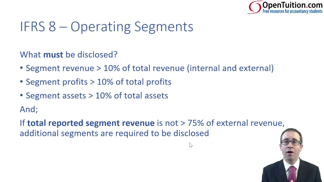 Operating segments (IFRS 8) - ACCA (SBR) lectures
