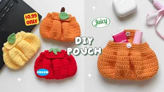 ♡ Crochet Puffy Fruit Pouch Tutorial | Beginner Friendly | Step-by-Step ♡