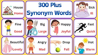 Synonyms in English 300 Plus Synonym Words Opposite Words Expand Your Vocabulary
