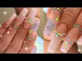 Playboy Bunny Milky White Glitter Ombre Acrylic Nails Tutorial
