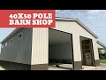 40x50 Pole Barn with R19 Sidewall Insulation and Finished Ceiling Post Frame Kits Trusses Metal