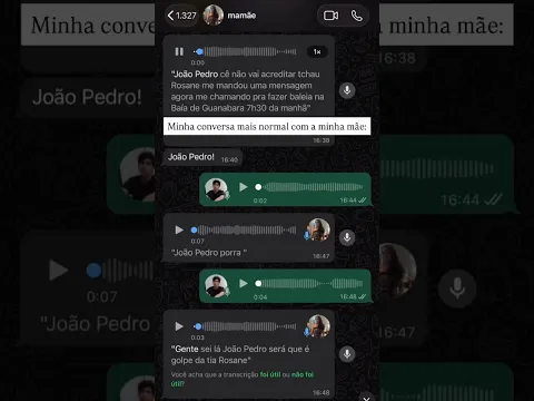 Minha conversa mais normal com a minha mãe