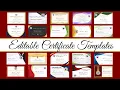 EDITABLE CERTIFICATE TEMPLATES