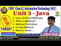 User define Method in Java Class 12 Information Technology 802 Unit 3 Java