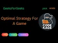 GFG Optimal Strategy For A Game DP Recursion Memoization Java