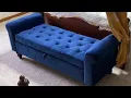 STRPRETTY BASIC Storage Bench Ottoman Velvet Upholstered End of Bed Bench Review