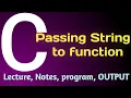 passing String to function in c