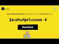 JavaScript Fundamental Lesson-4 Numbers