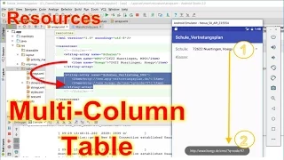 Android Studio MultiColumn Tables Arrays as Resource