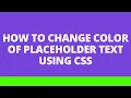 How to change placeholder color of input and textarea text using HTML and CSS