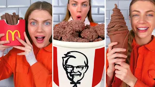 CHOCOLATE FOOD vs REAL FOOD CHALLENGE! MARI ZD