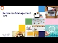 Reference Management 101 Nov 30 2022