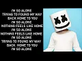 Marshmello - Alone (Lyrics) (MRVLZ Remix)