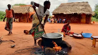 African Village Life #cooking Organic Village Food For Dinner