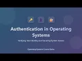 Authentication in Operating Systems User Identity System Access Explained