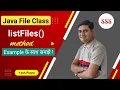 listFiles method in Java What does ListFiles do in Java What is isDirectory in Java
