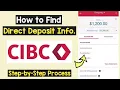 Find Direct Deposit Information CIBC Set Up Direct Deposit CIBC Where is Direct Deposit Info