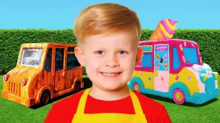 ¡Niños crean un camión de helados! Historias divertidas para niños