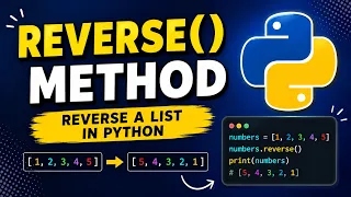 Python List reverse Method Reverse a List in Python Python list methods