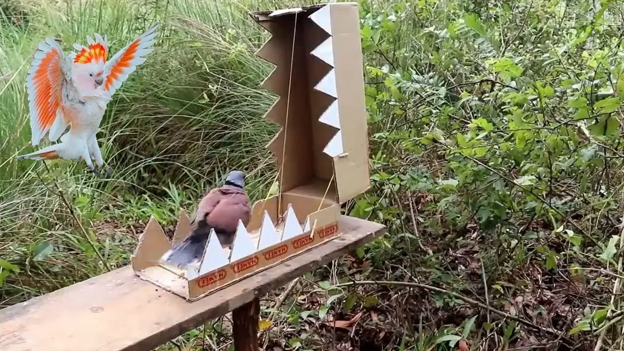 Trap bird ⎟ Easy Trap by  Box paper and thin plank
