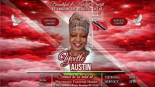 Yvette Austin Chapel A Sunday August 9th 2026 2 00 p m